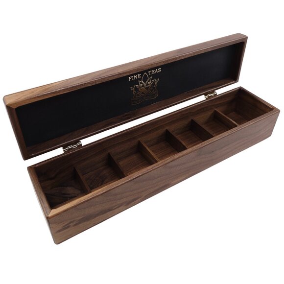 Harney & Sons Seven-Slot Wooden Tea Organizer Box - Picture 2 of 10